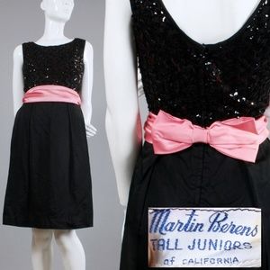 S Vintage1960s Black Sequin Party Dress 💲Firm✌🏼